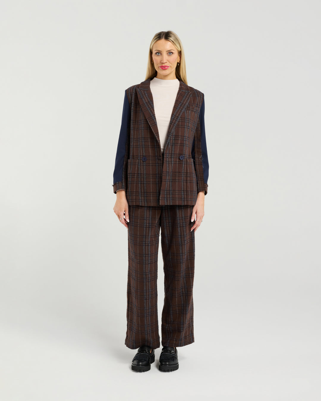 Vivienne Blazer | Chocolate Check