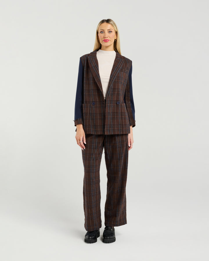 Vivienne Blazer | Chocolate Check
