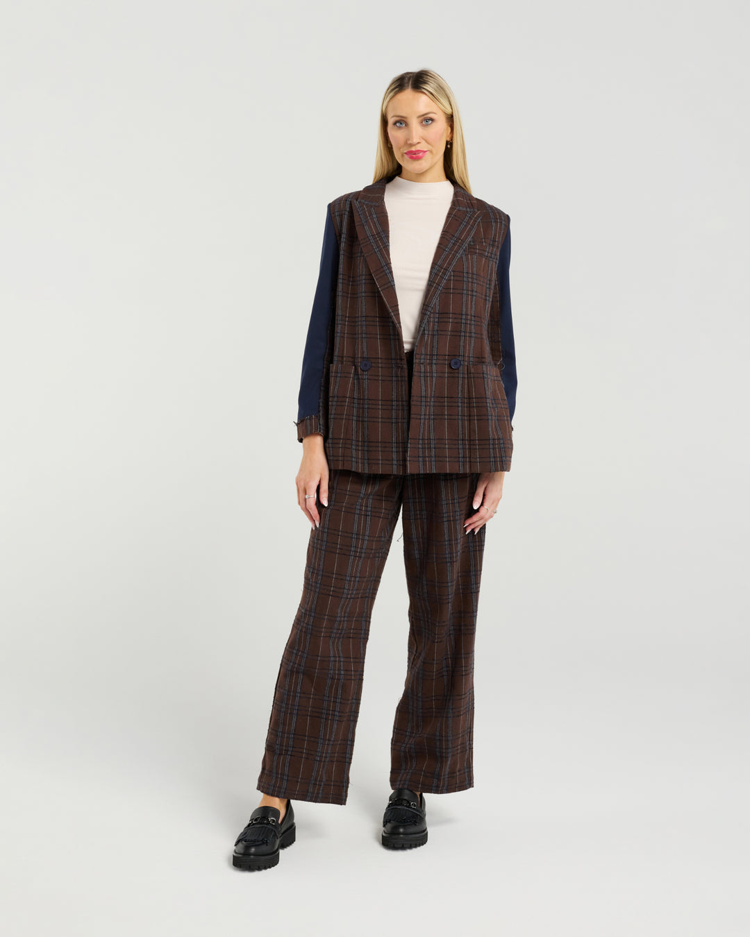 Vivienne Blazer | Chocolate Check