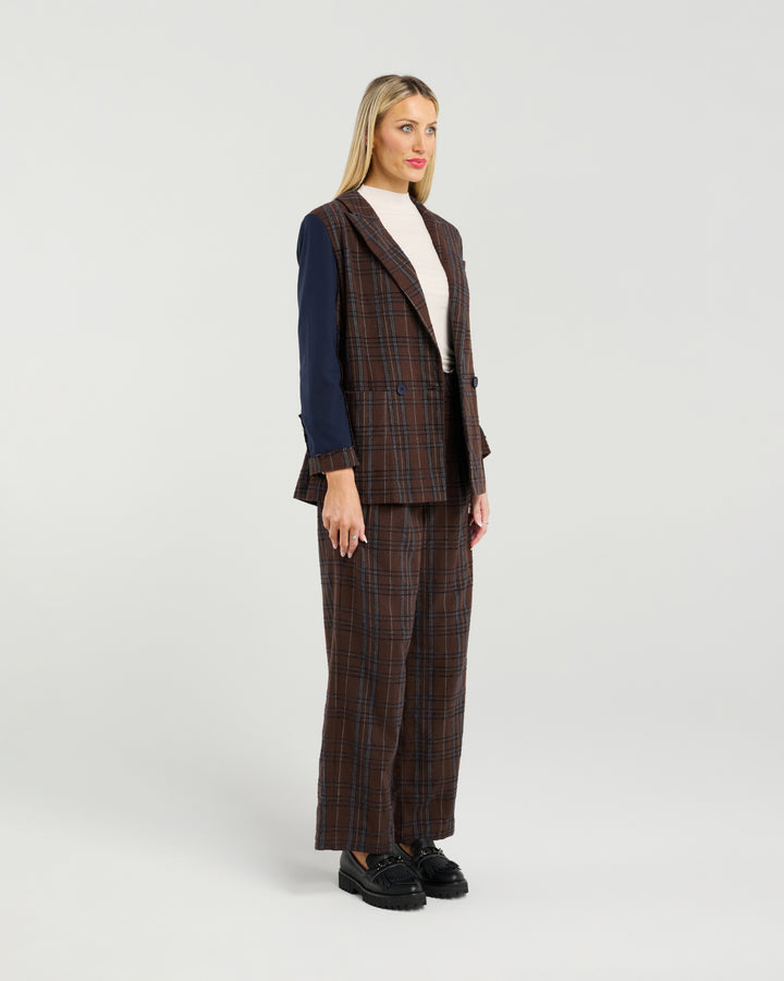 Vivienne Blazer | Chocolate Check