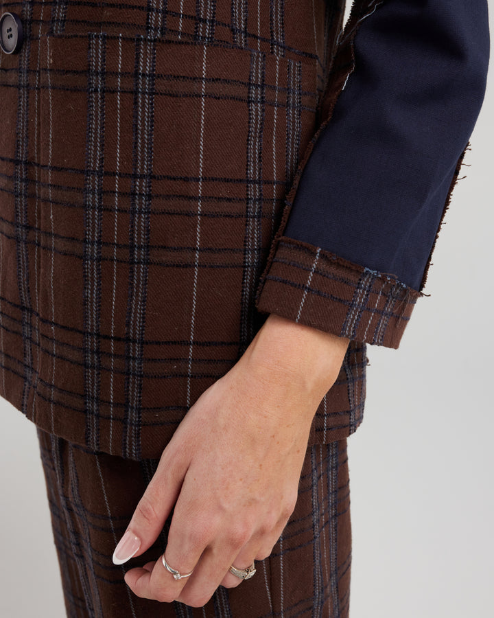 Vivienne Blazer | Chocolate Check