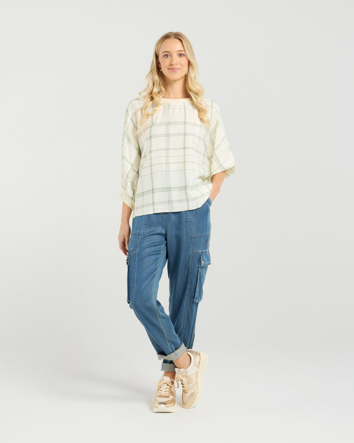 Aroha Top | Meadow Plaid