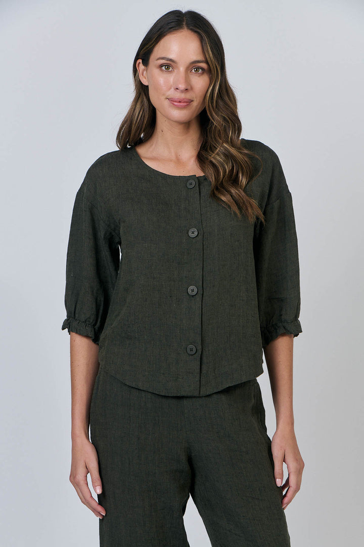 Liz Button Through Top | Liquorice