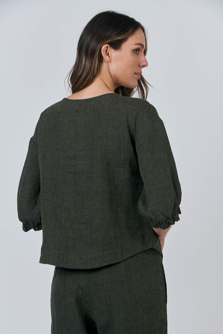 Liz Button Through Top | Liquorice