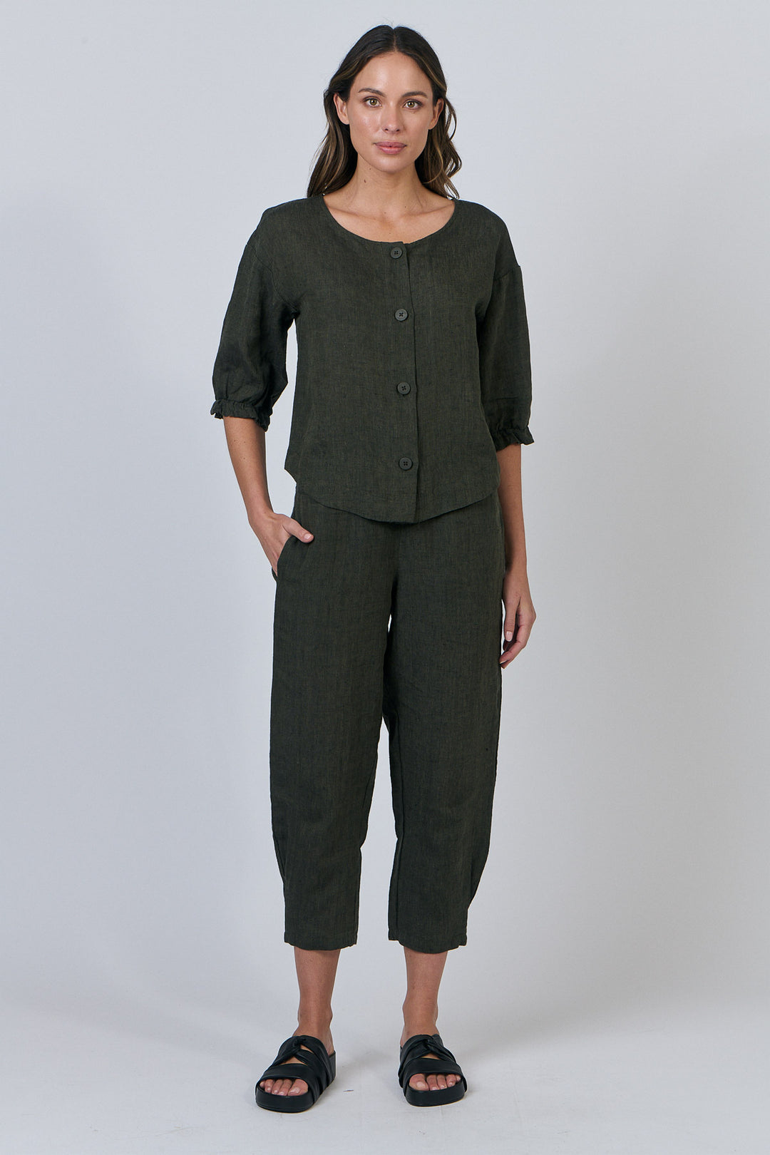 Liz Button Through Top | Liquorice