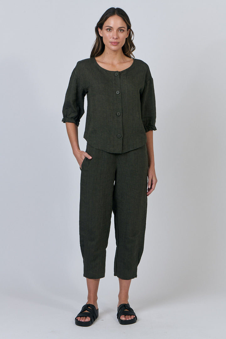 Liz Button Through Top | Liquorice