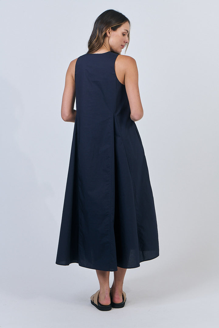 Luna Dress | Ink Poplin