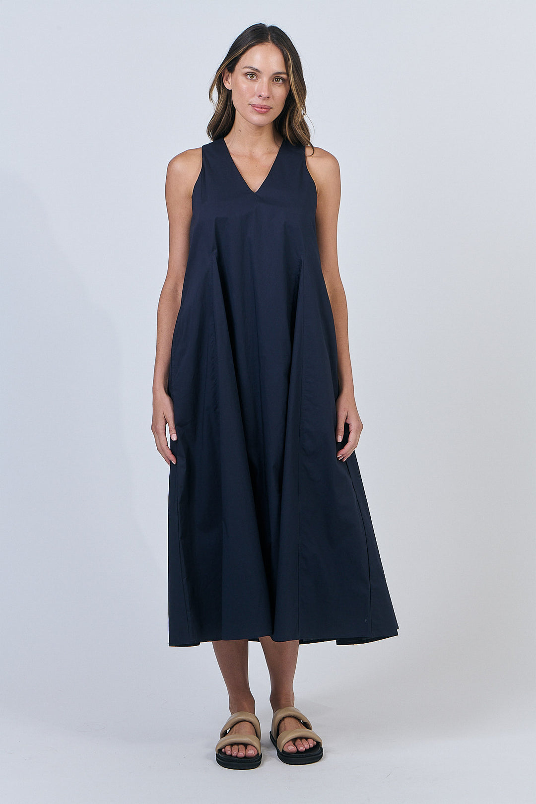 Luna Dress | Ink Poplin