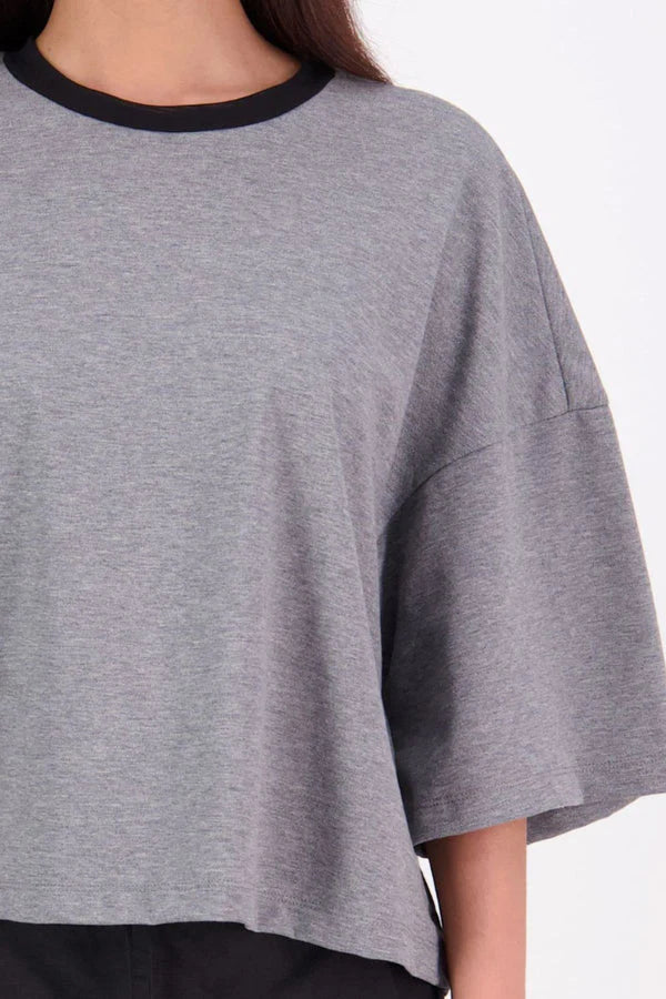 Gia Cotton Tee | Grey