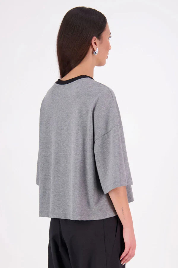 Gia Cotton Tee | Grey