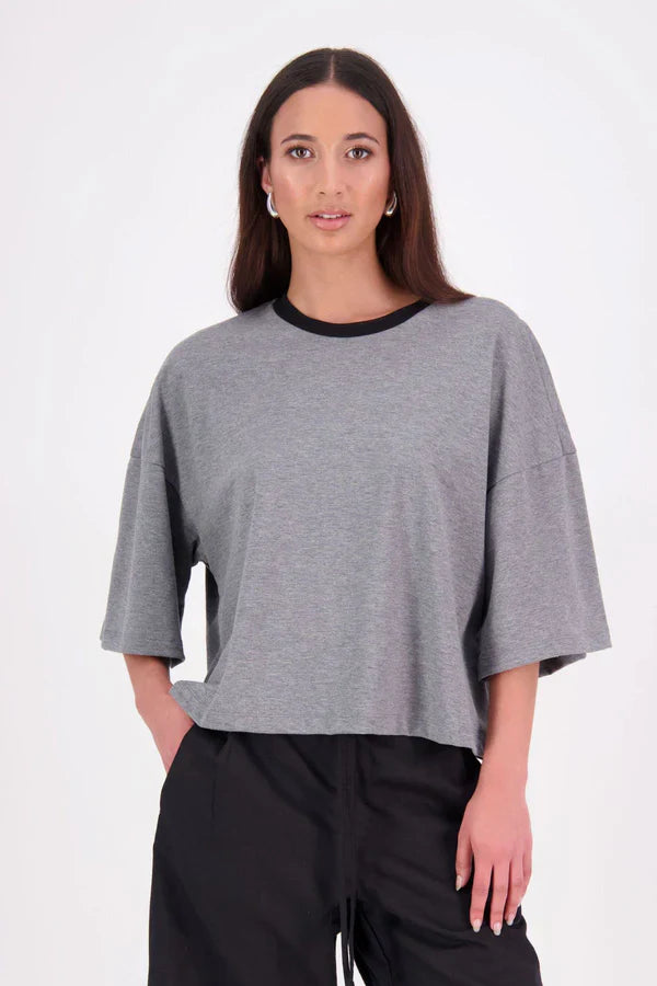 Gia Cotton Tee | Grey