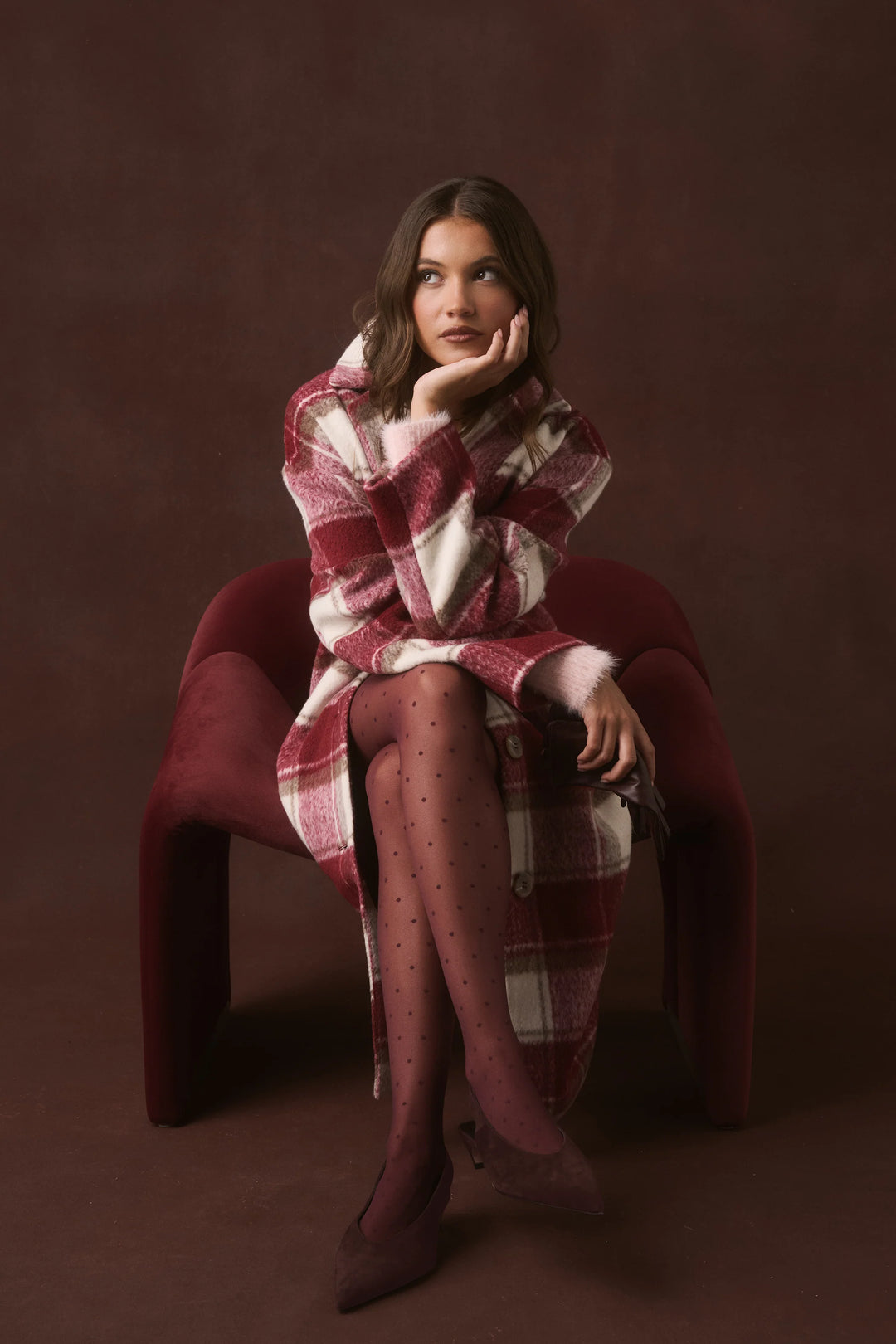 Greta Coat | Berry Check