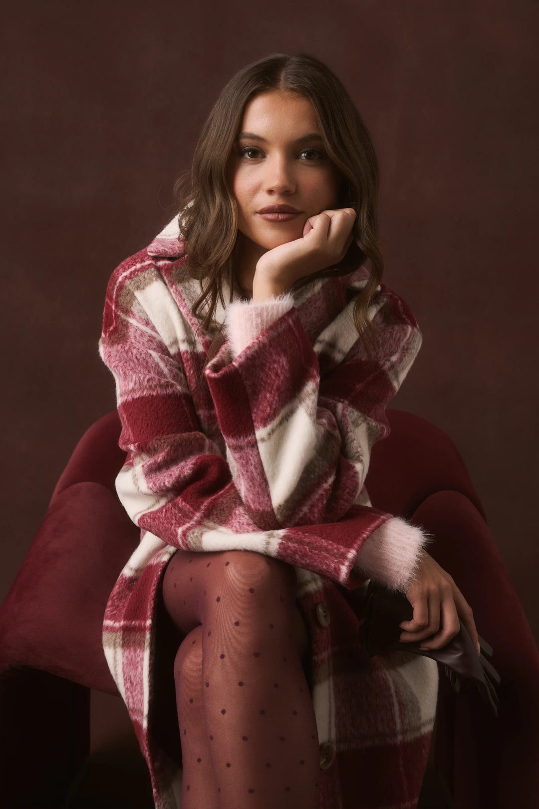 Greta Coat | Berry Check