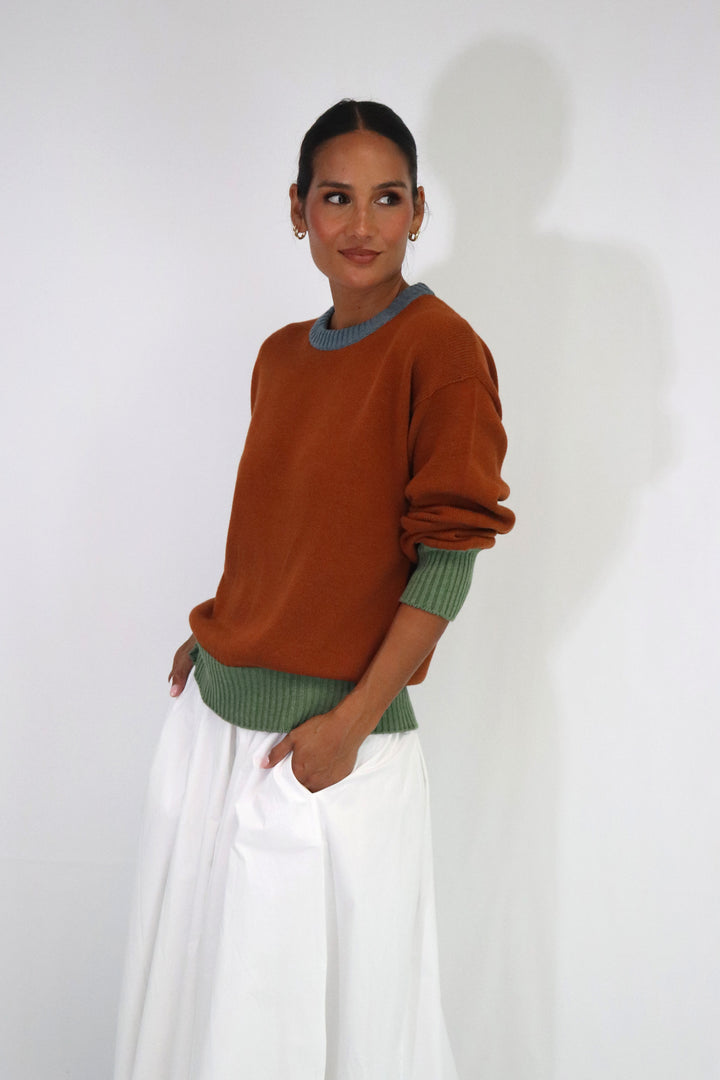 Alexandra Crew | Rust/Olive