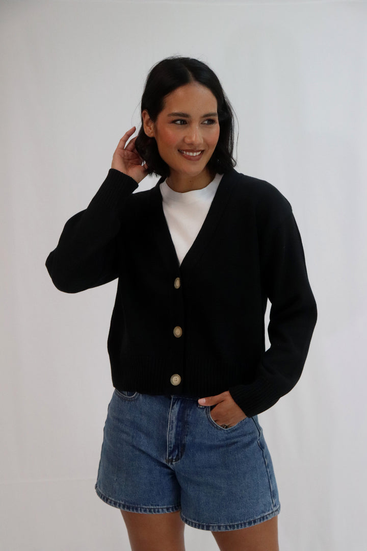 Contrast Cardi | Black