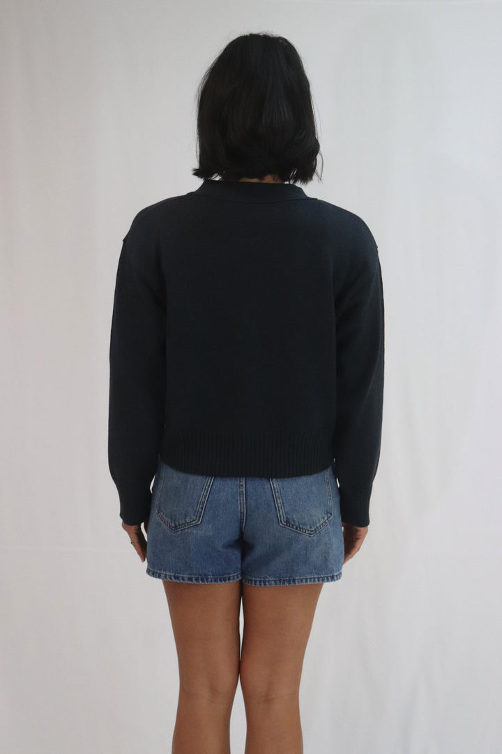 Contrast Cardi | Navy