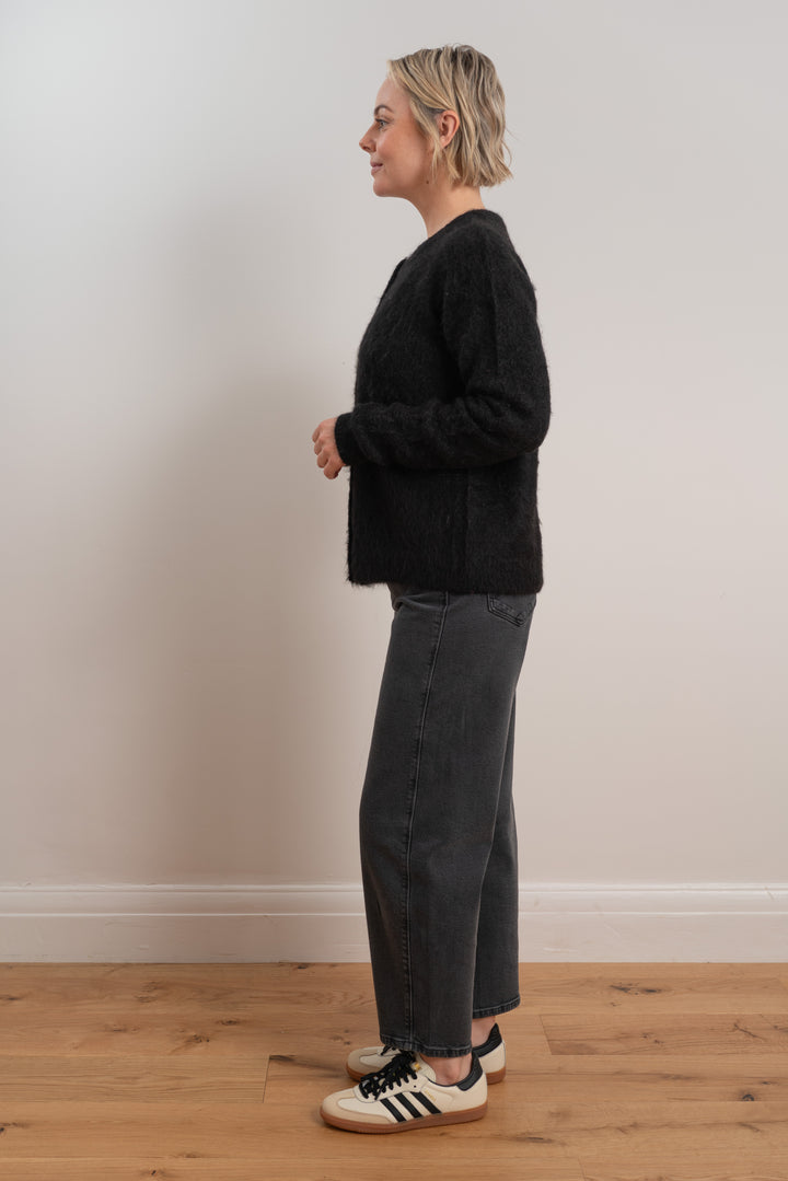 Brushed Cardigan | Black