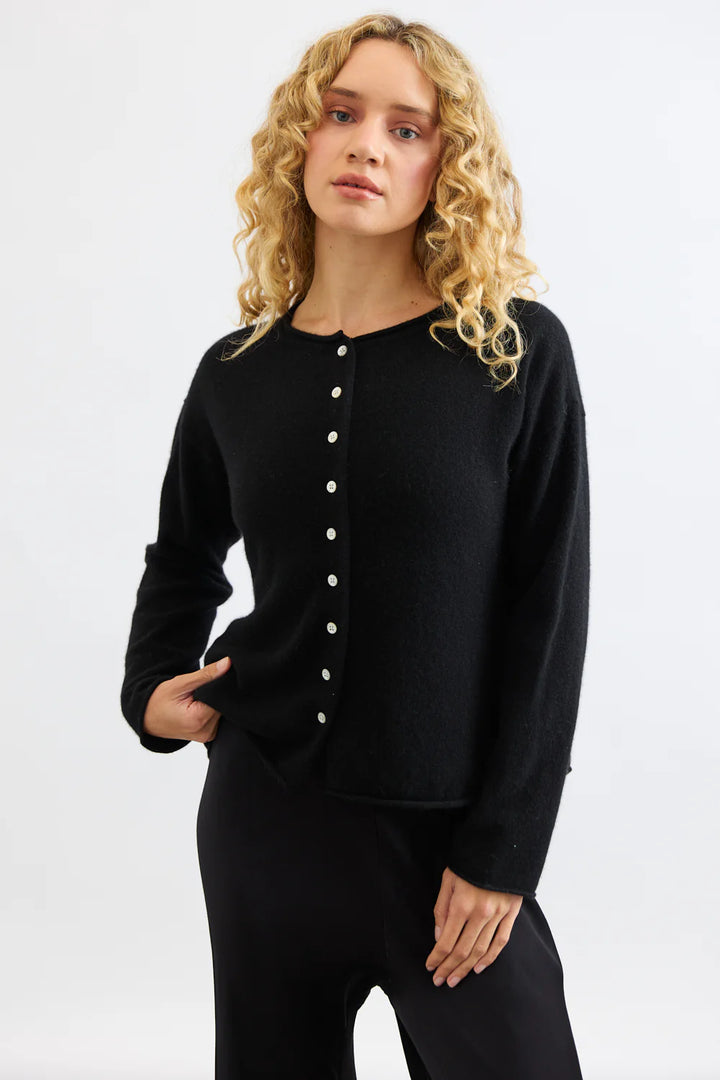 Reversible Button Cardi | Black