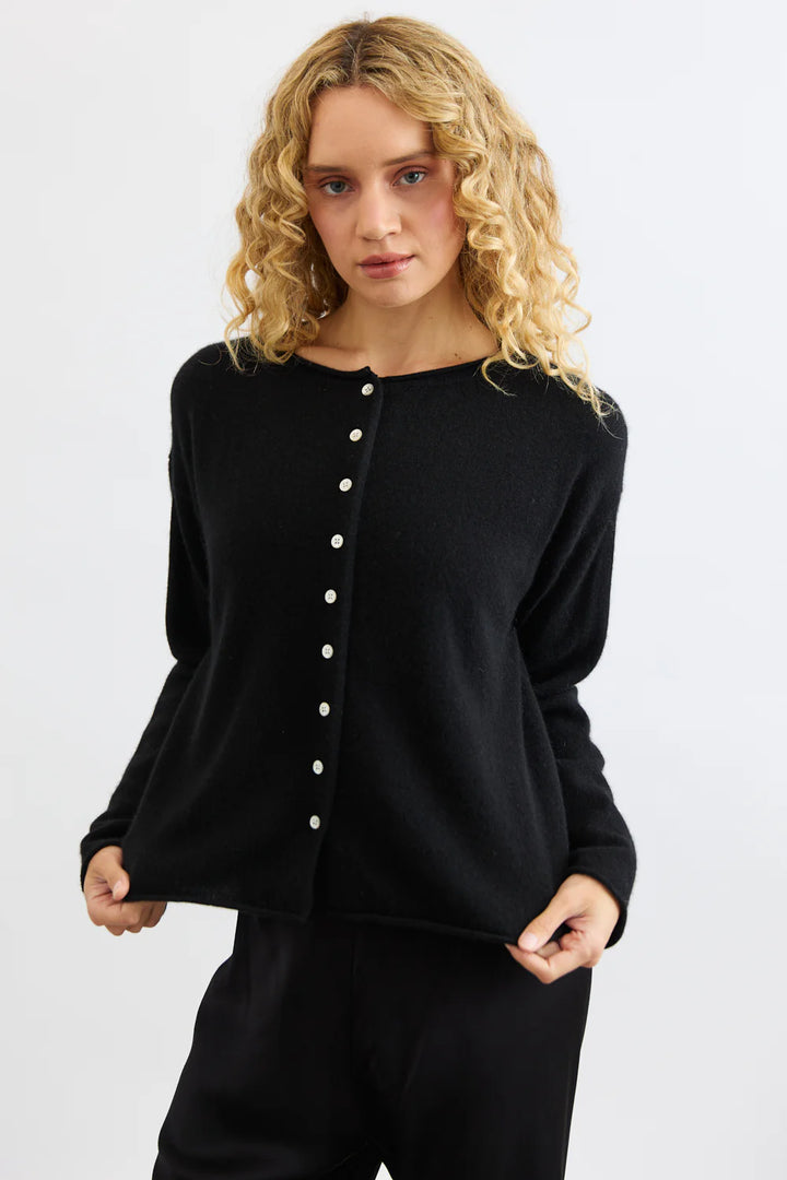 Reversible Button Cardi | Black