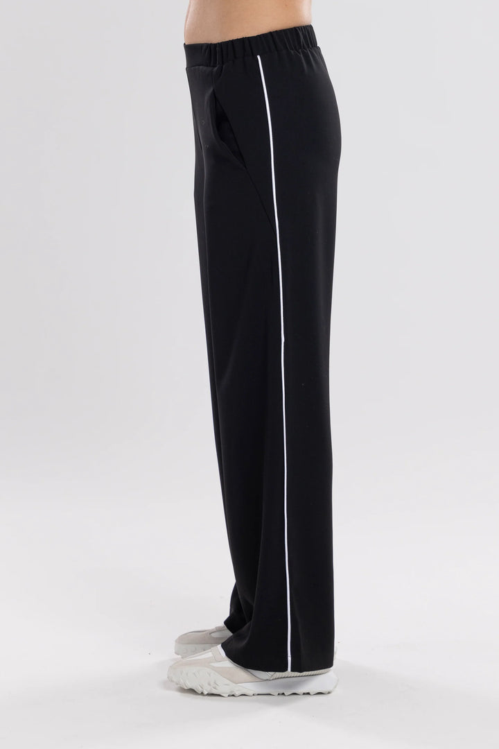 Gin Piped Pant | Black/White
