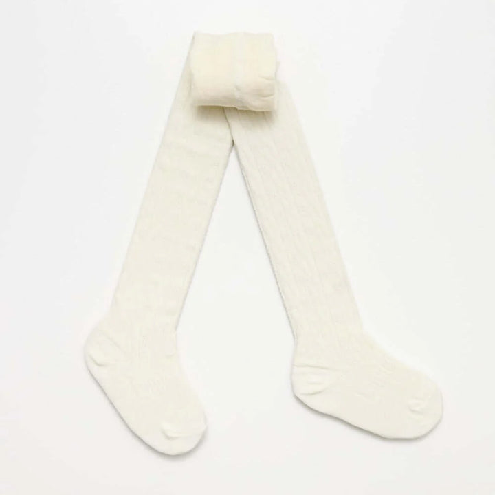 Cable Wool Tights | Natural