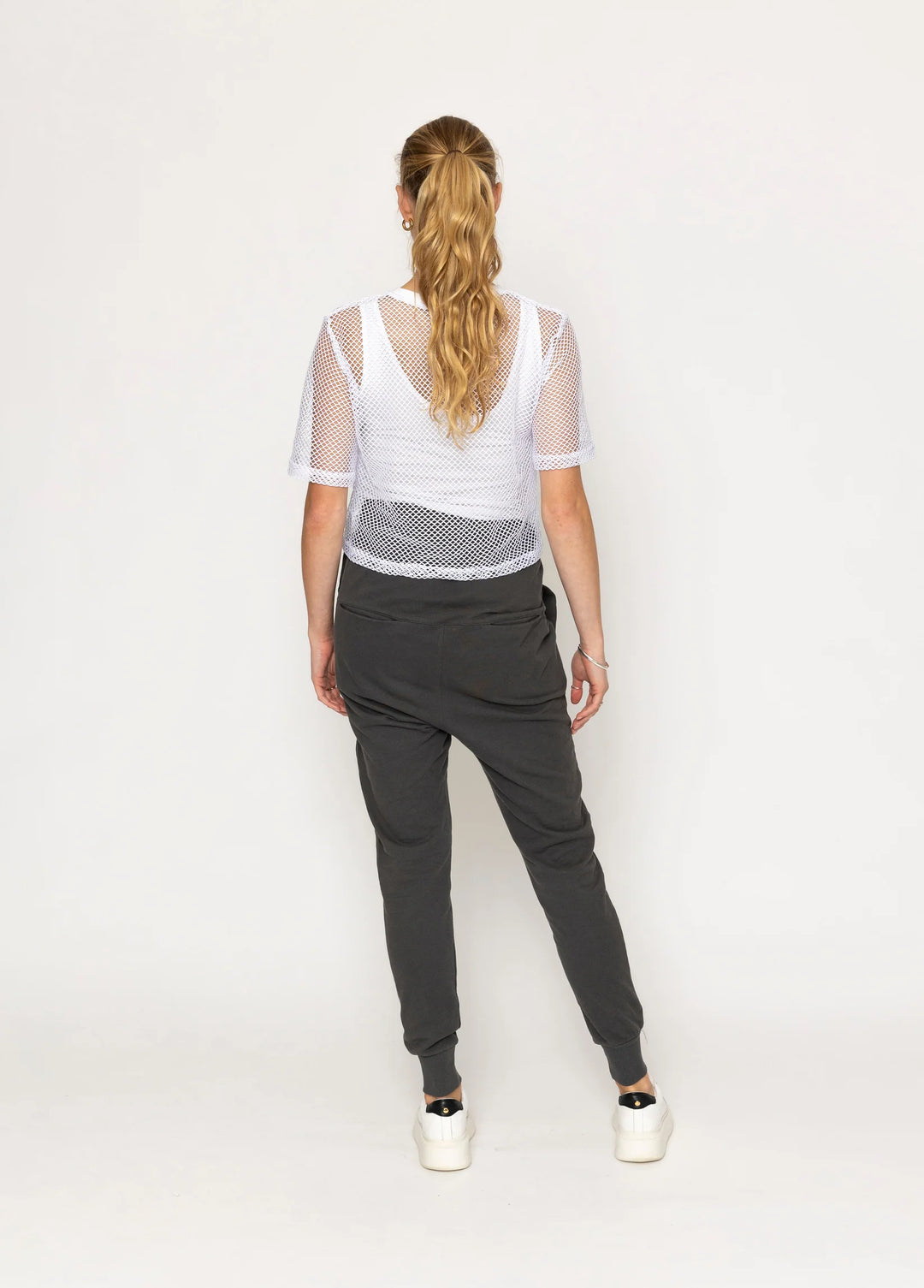 Arrow Mesh Top | White