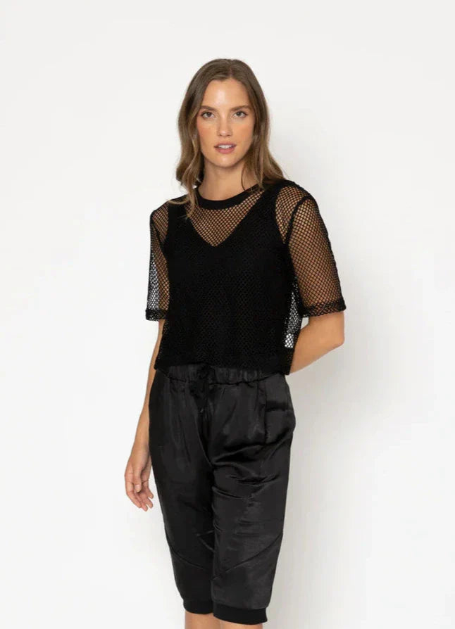 Arrow Mesh Top | Black