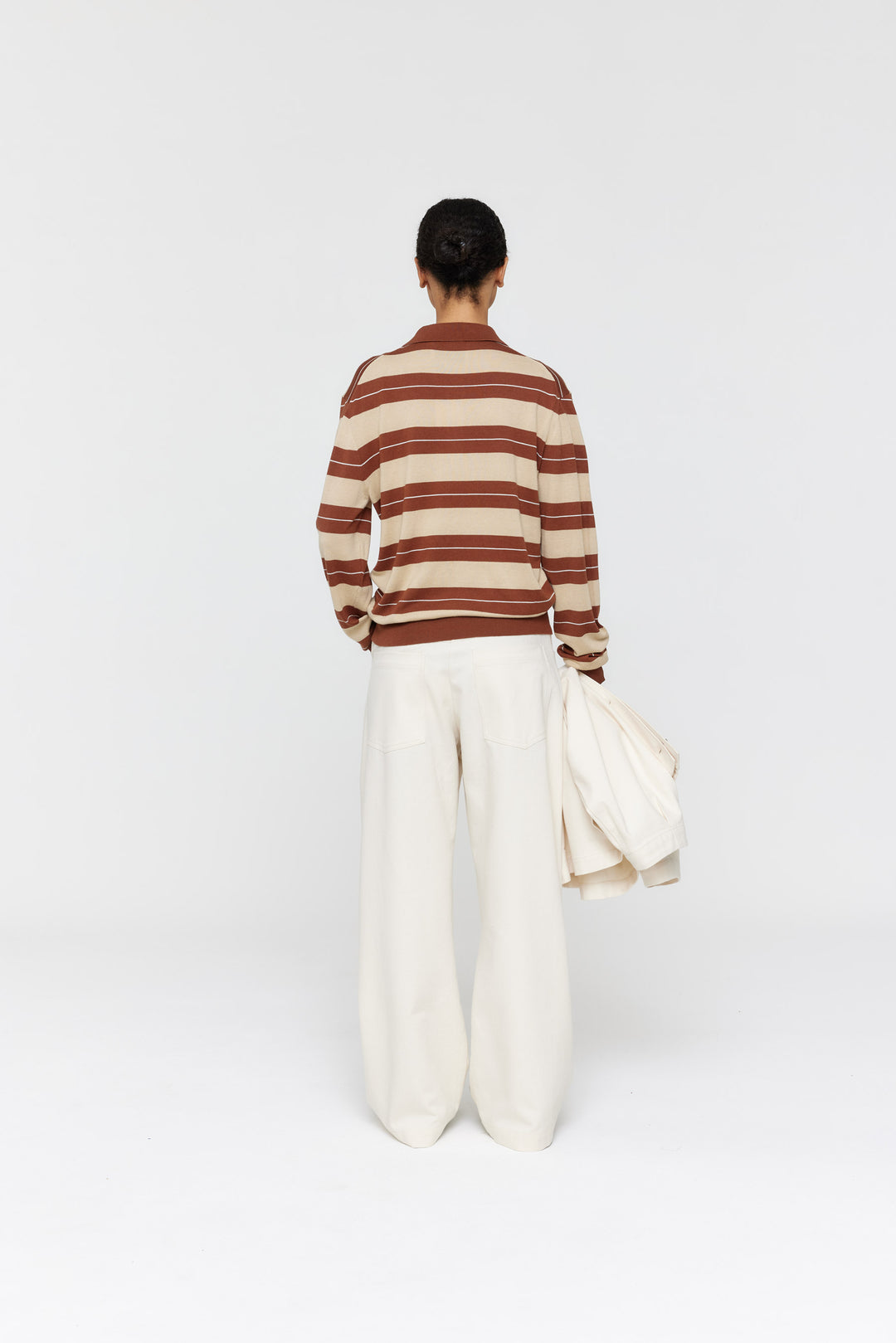 Noe Polo | Cocoa/White/Beige Stripe