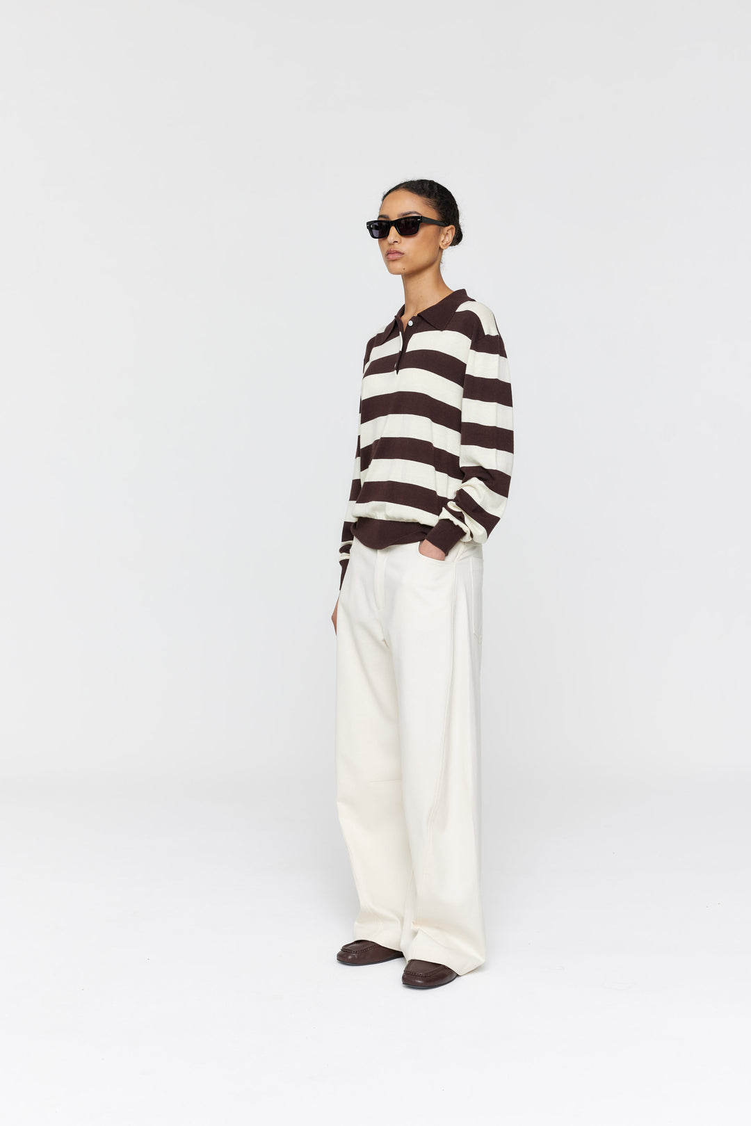 Noe Polo | Brown/Cream Stripe
