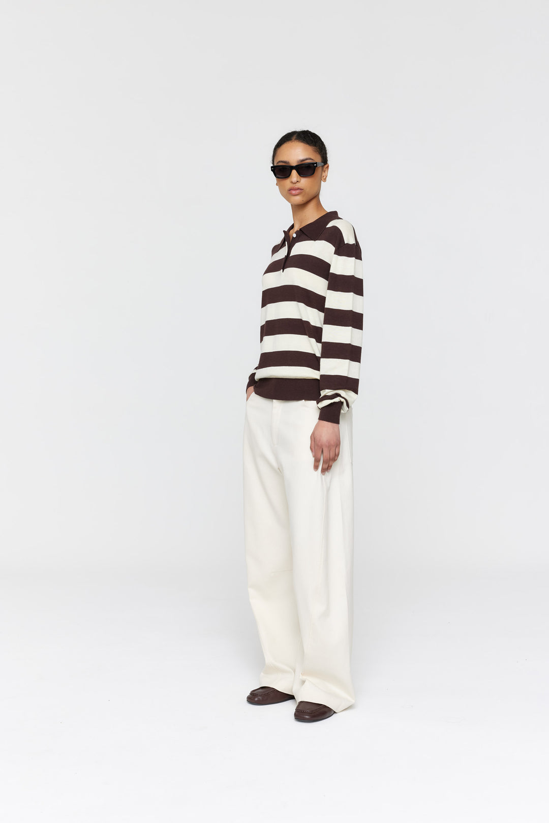 Noe Polo | Brown/Cream Stripe