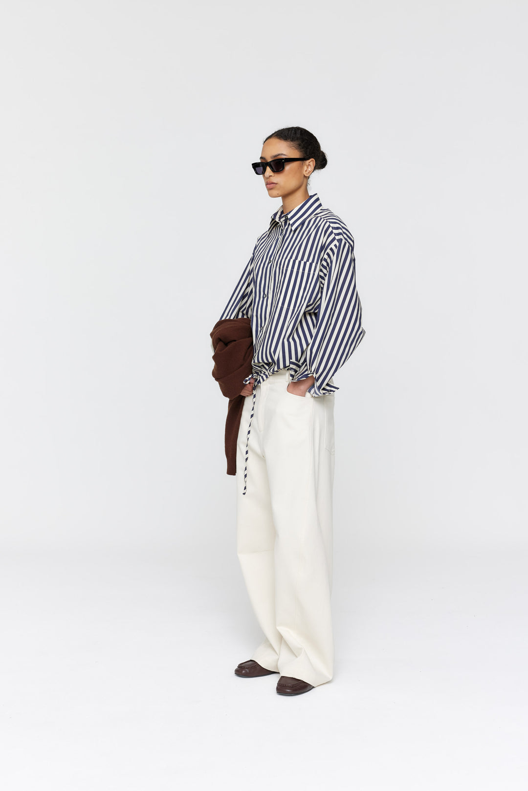 Arthur Shirt | Ink/Clotted Cream Stripe