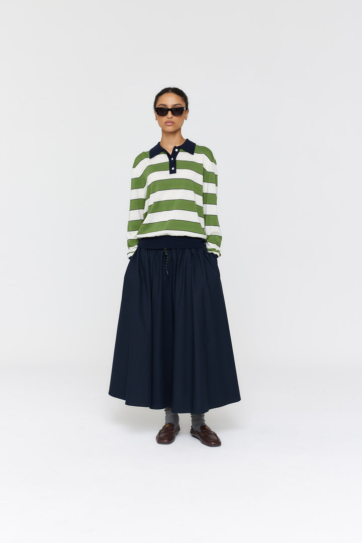 Noe Polo | Green/Ink/White Stripe