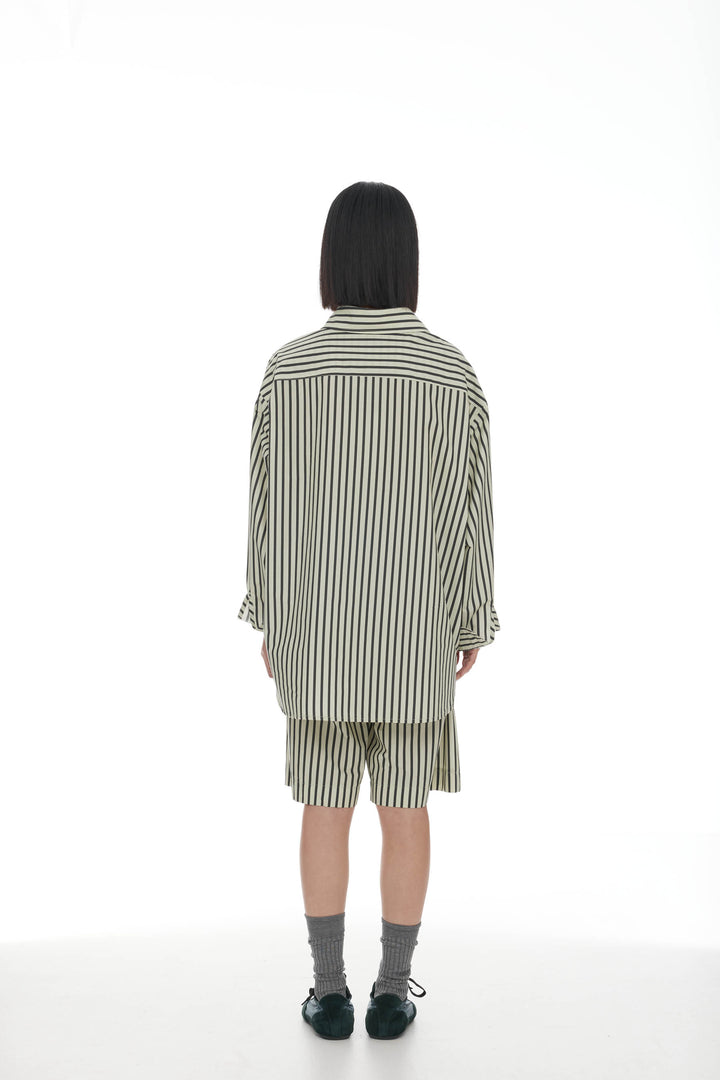 Anchor Shirt | Sage/Dark Khaki Stripe