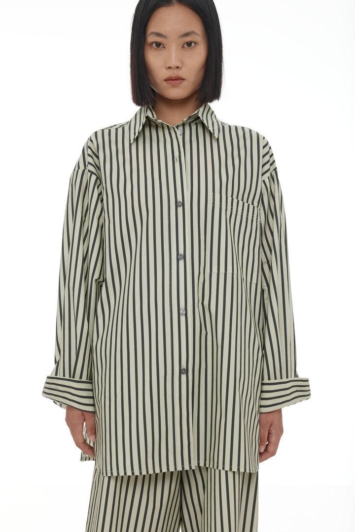 Anchor Shirt | Sage/Dark Khaki Stripe