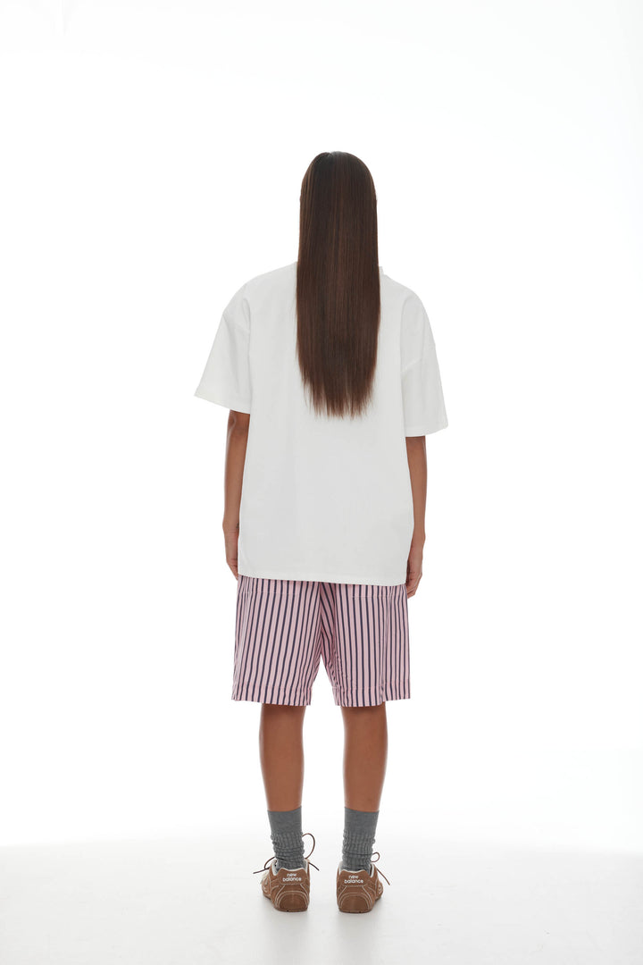 Linley Short | Light Pink/Plum Stripe
