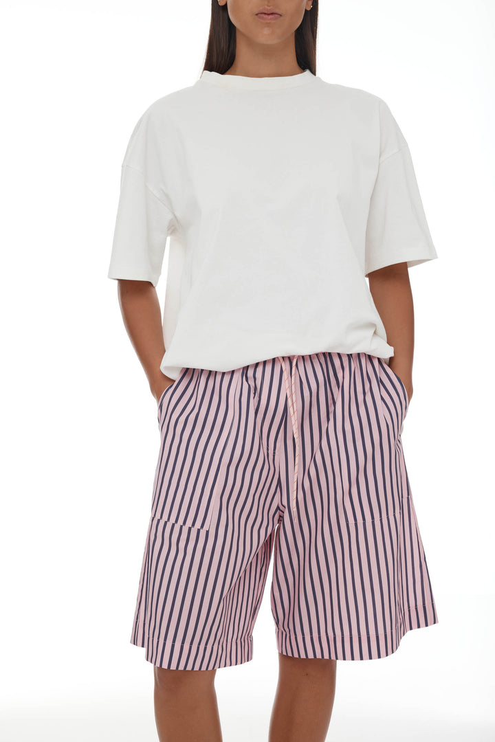 Linley Short | Light Pink/Plum Stripe