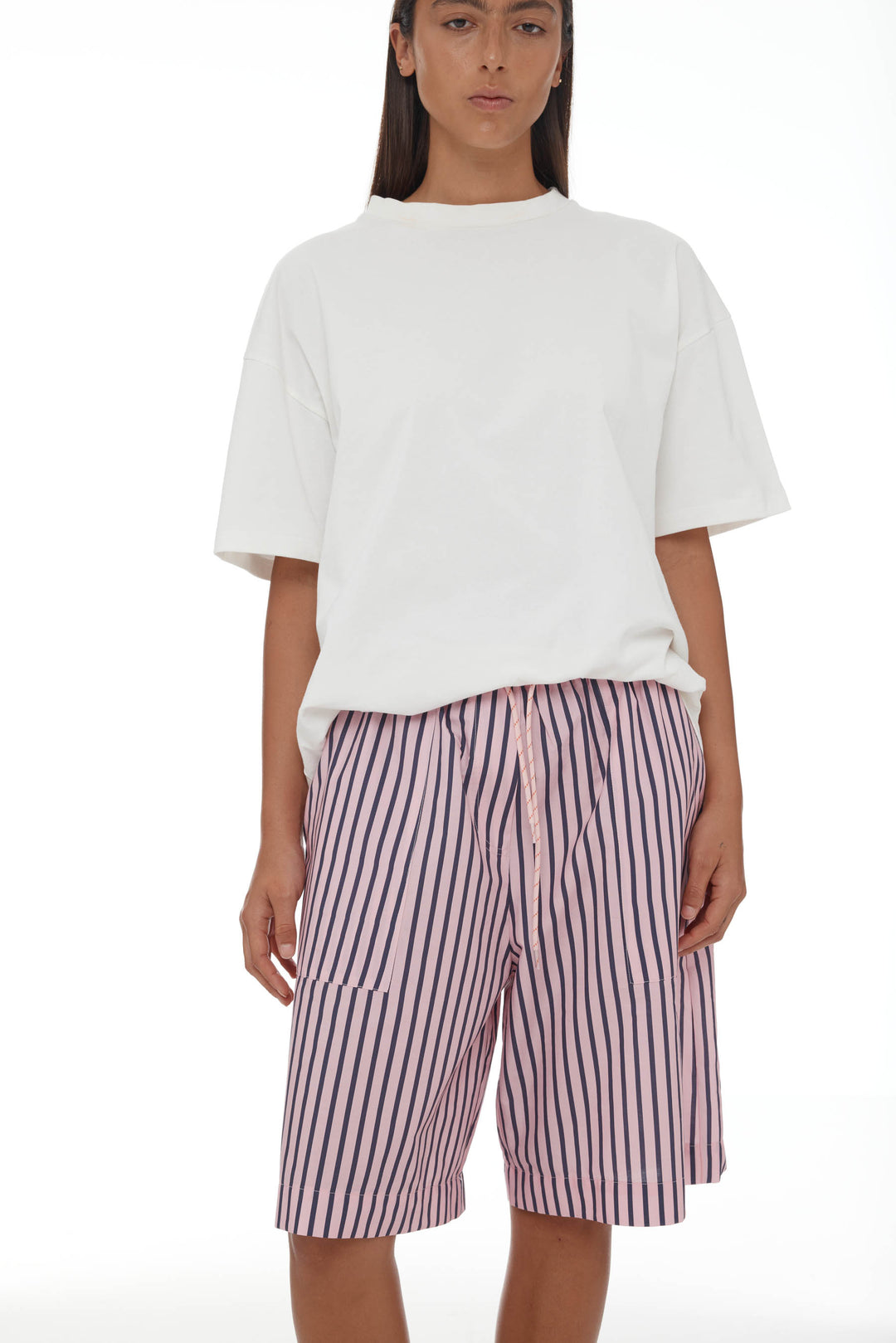 Linley Short | Light Pink/Plum Stripe