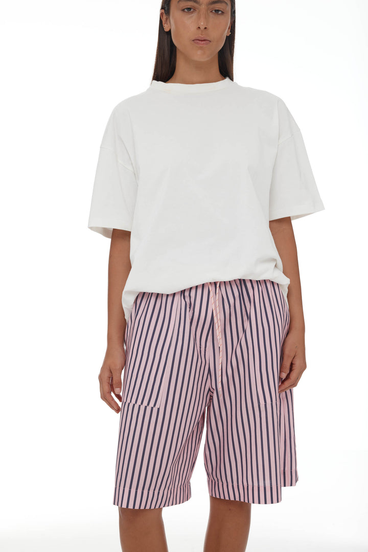 Linley Short | Light Pink/Plum Stripe