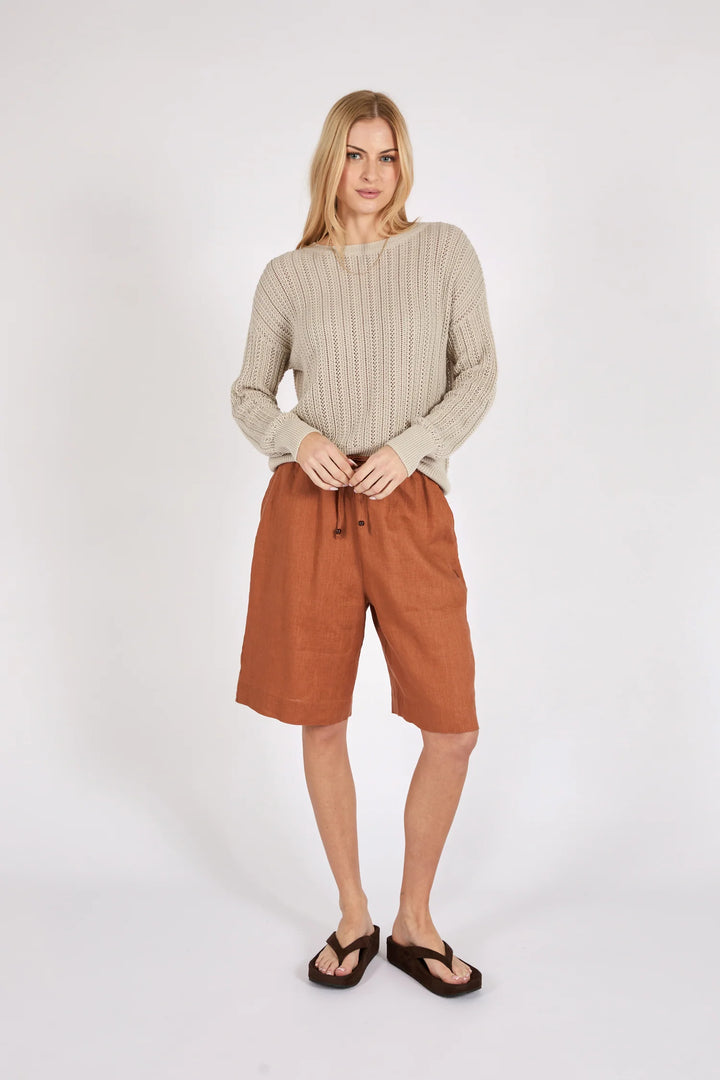 Riptide Linen Short | Rust