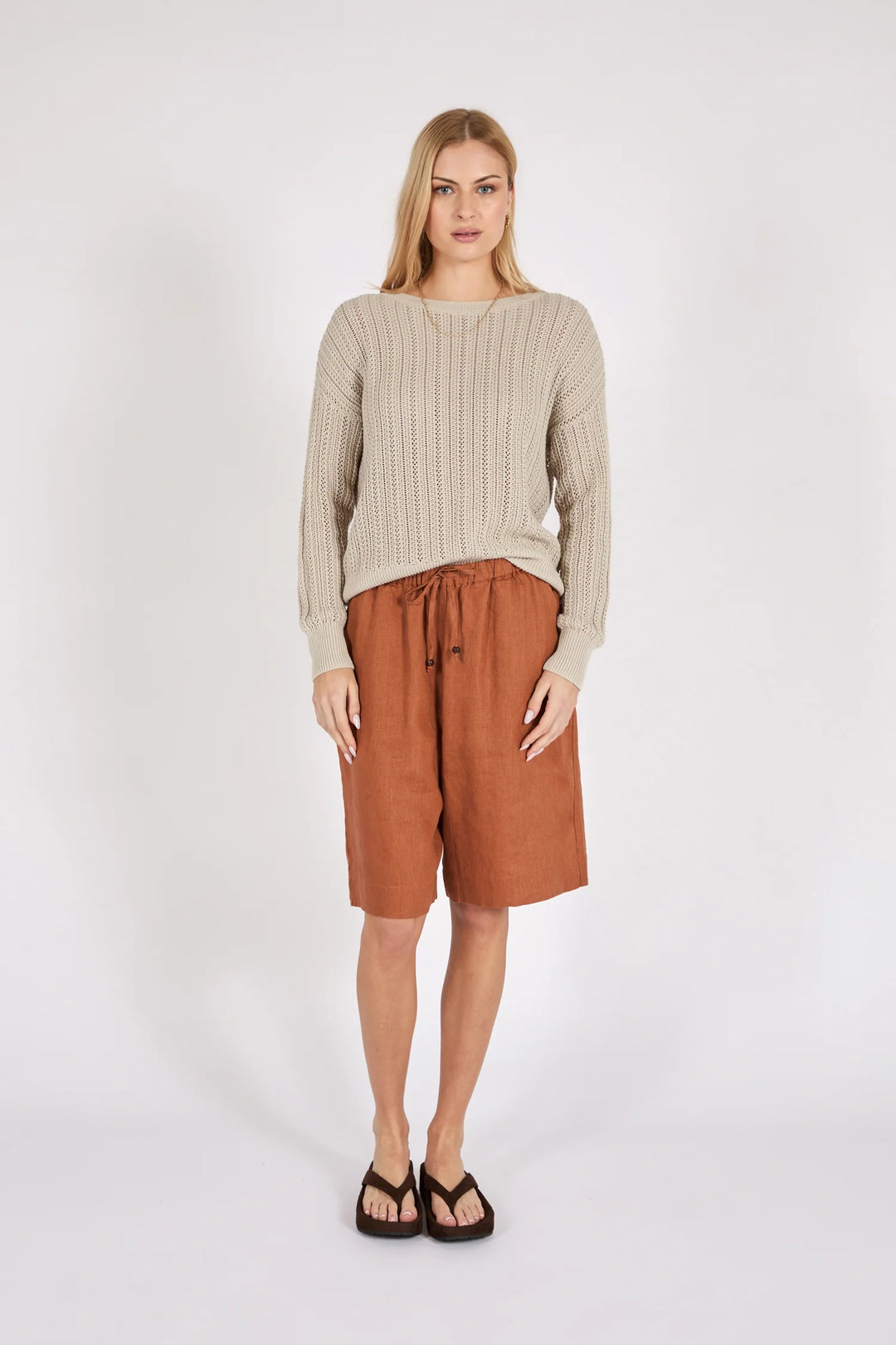 Riptide Linen Short | Rust