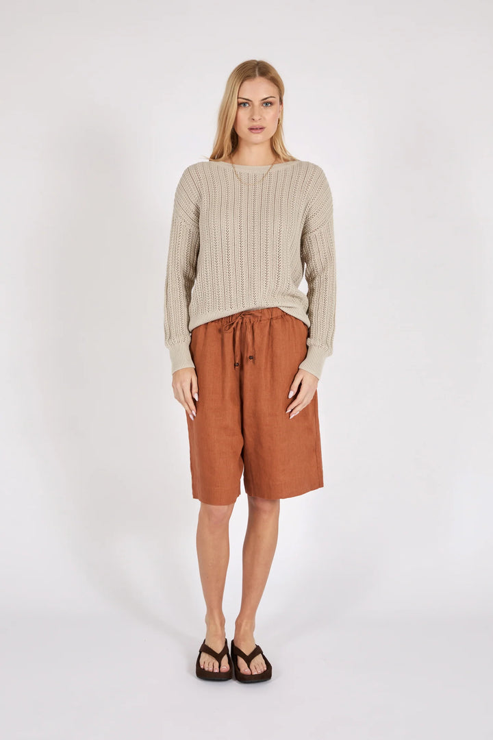 Riptide Linen Short | Rust