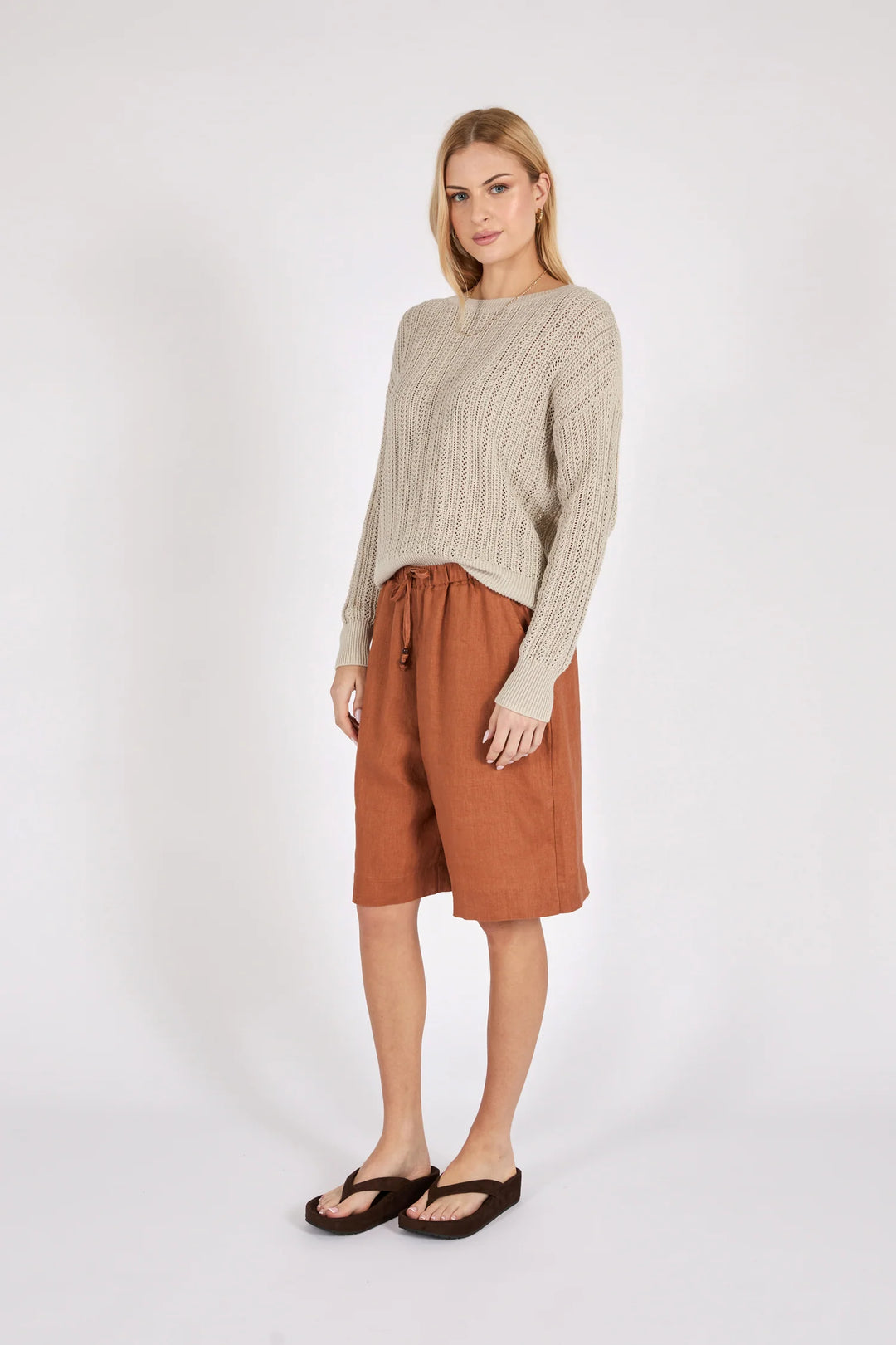 Riptide Linen Short | Rust