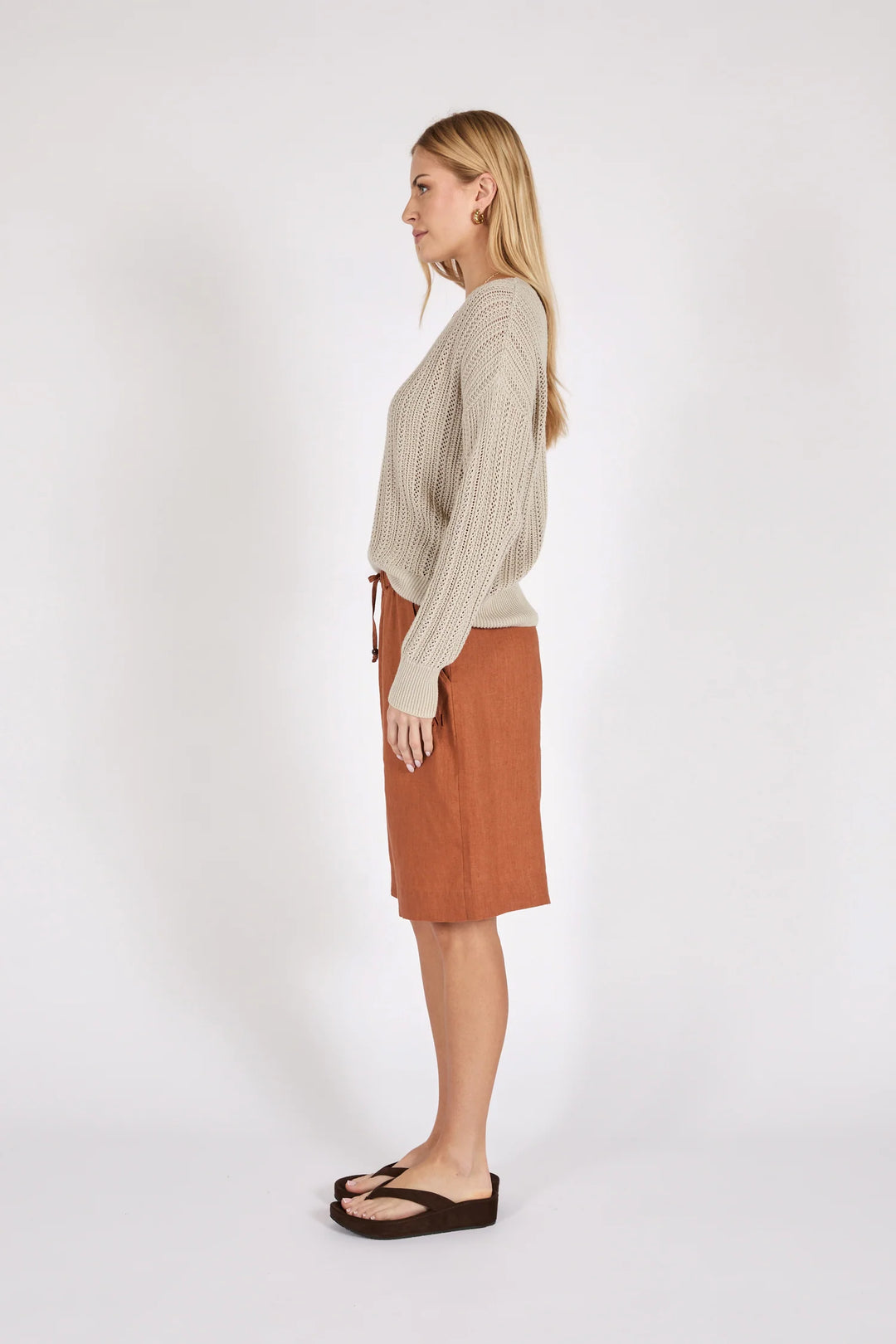 Riptide Linen Short | Rust