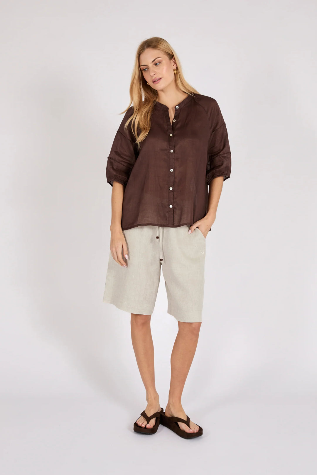 Riptide Linen Short | Natural