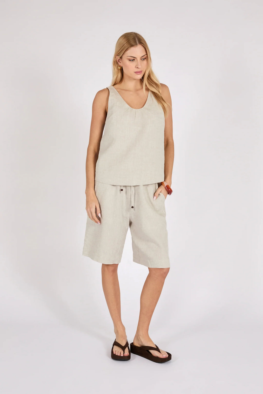 Riptide Linen Short | Natural