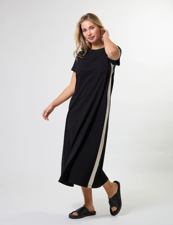 Leah Dress | Black Stripe