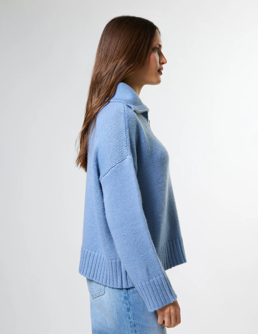 Cory Zip Knit | Glacier Blue
