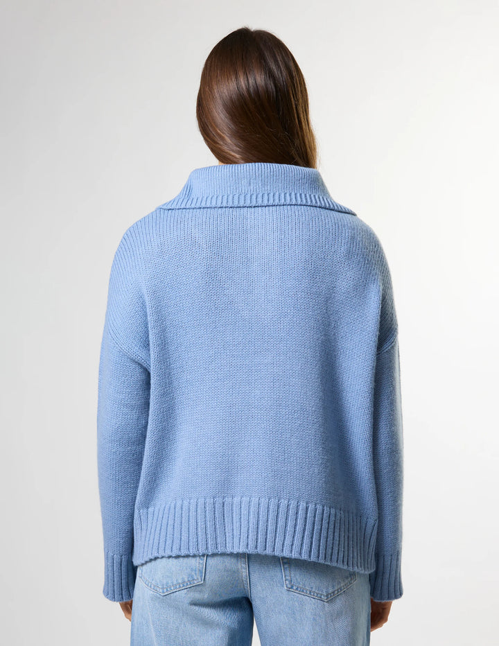 Cory Zip Knit | Glacier Blue