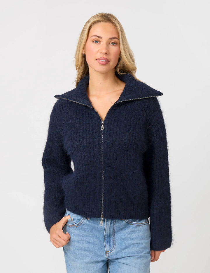 Clarisse Zip Jumper | Navy