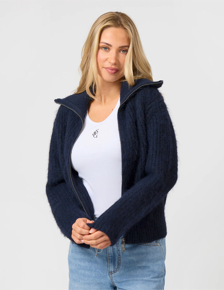 Clarisse Zip Jumper | Navy